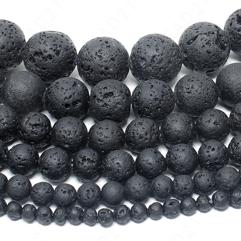 Natural Lava Stone Volcano Beads Round 4mm 6mm 8mm 10mm 12mm 14mm 15.5" Strand