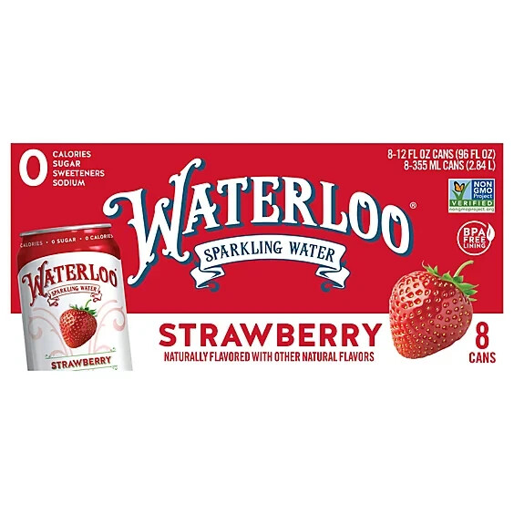 Waterloo Strawberry Sparkling Water 8 Pack