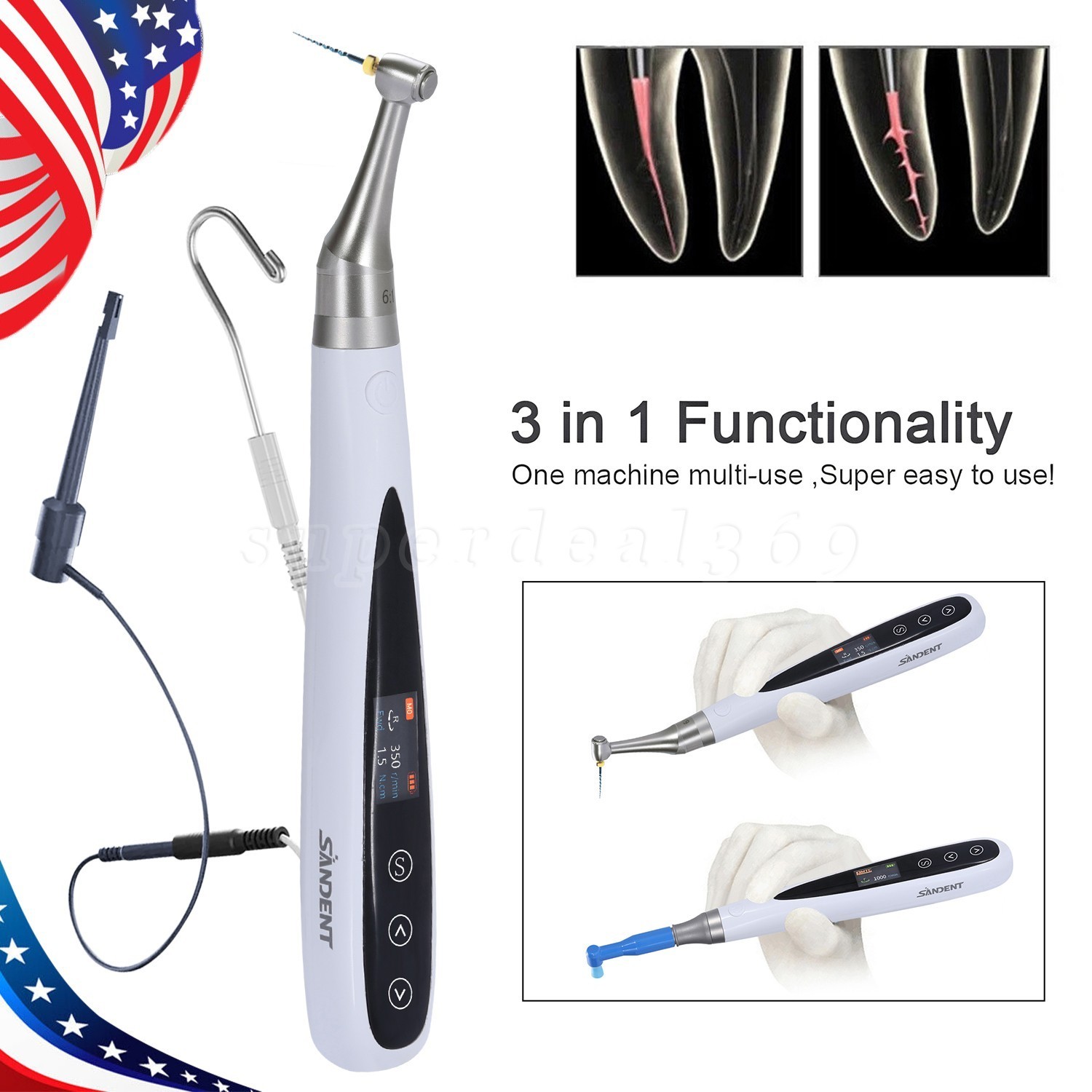 Dental Endo Gutta Percha Endodontic Heated Pen / 3in1 Endo Motor Apex Locator dp