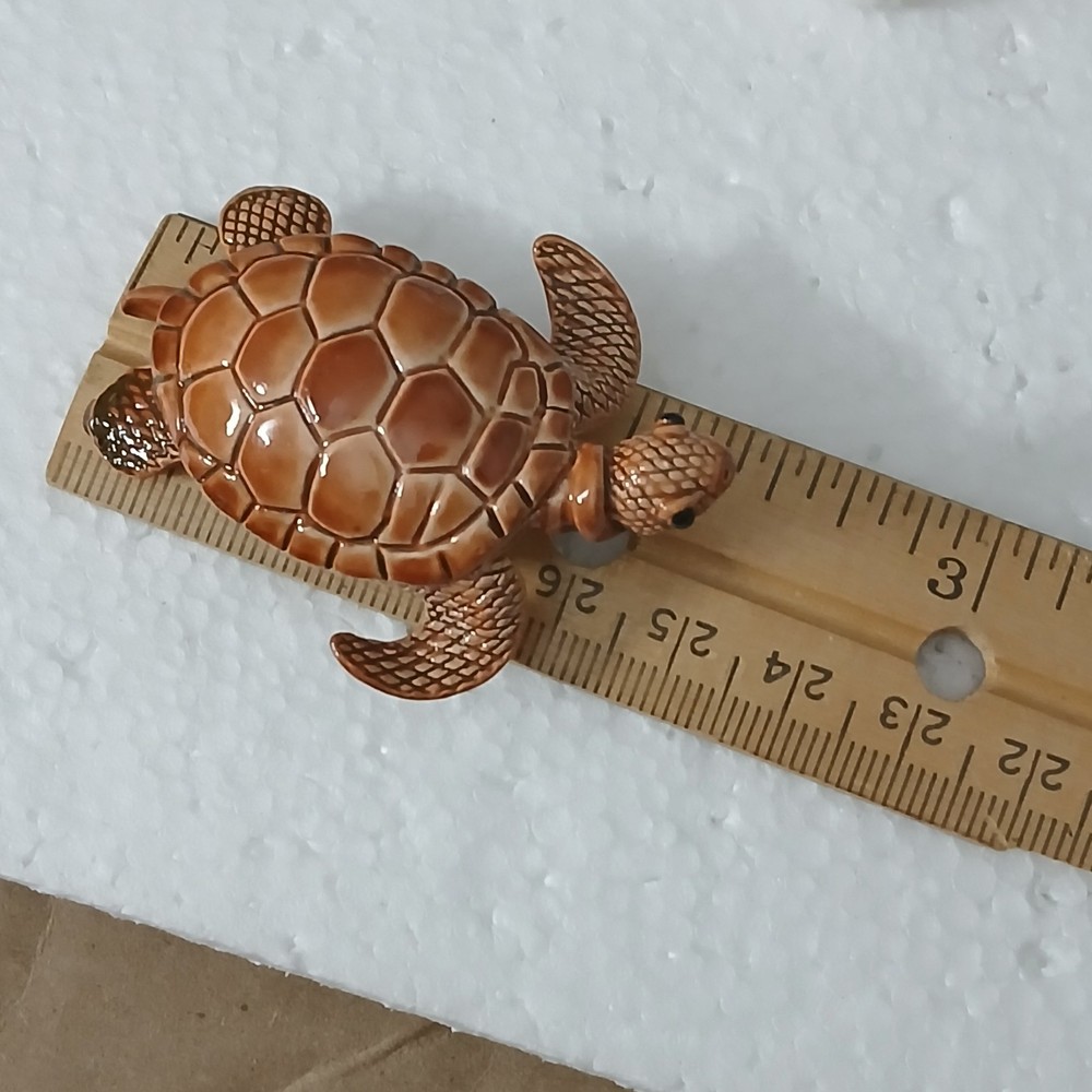 Ceramic Sea Turtle Brooch Pin Vintage