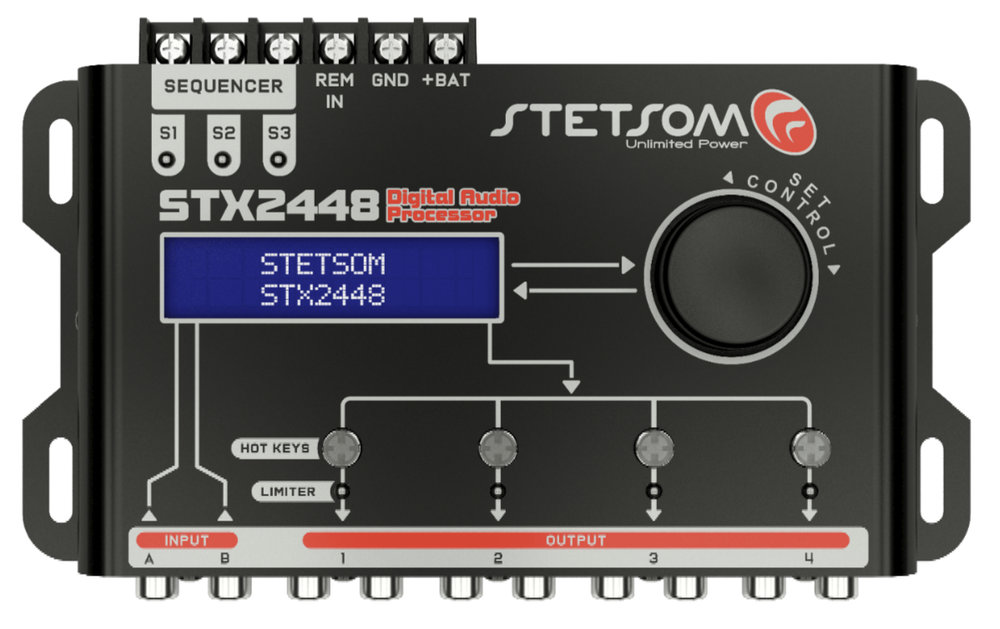 Stetsom STX2448 Digital Processor 4-Stereo Outputs Car Audio Management system