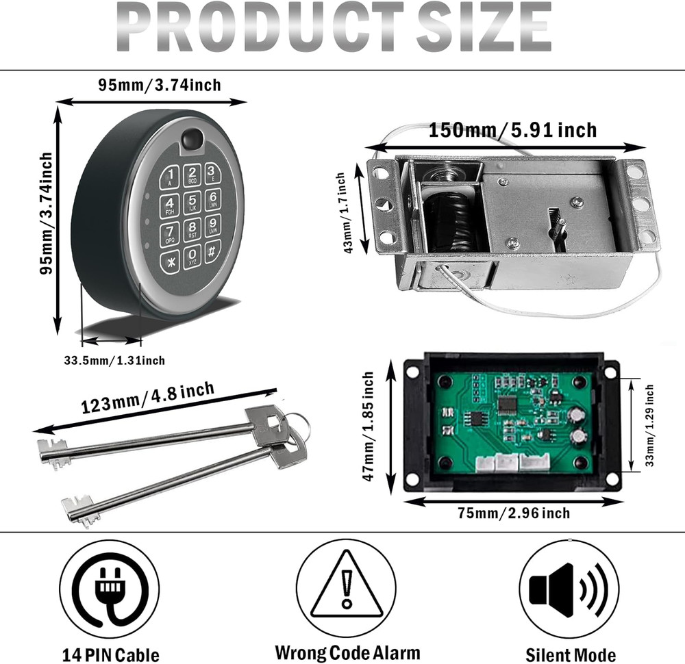 Digital Keypad Safe Lock Gun Safe Lock Secure Easy Access Electronic Lock