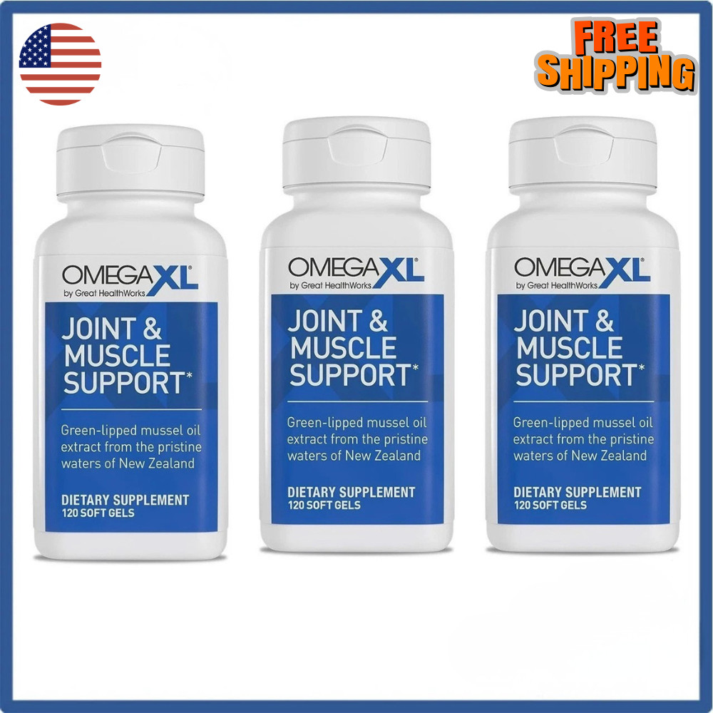 3pk Omega XL 120 Capsules Green Lipped Mussel Omega-3 Joint Relief New