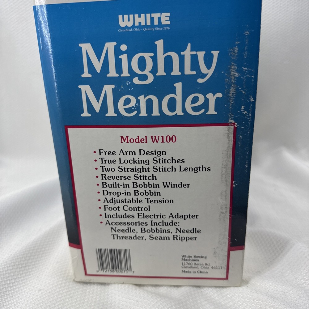 White Might Mender Model W100 Light weight Portable Compact Sewing machine NIB