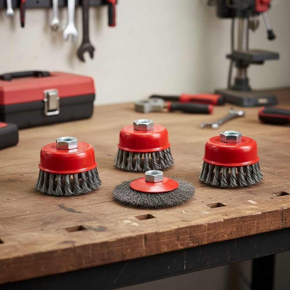 4 1/2" Angle Grinder Wire Wheel Set - Coarse Brushes for Rust Removal