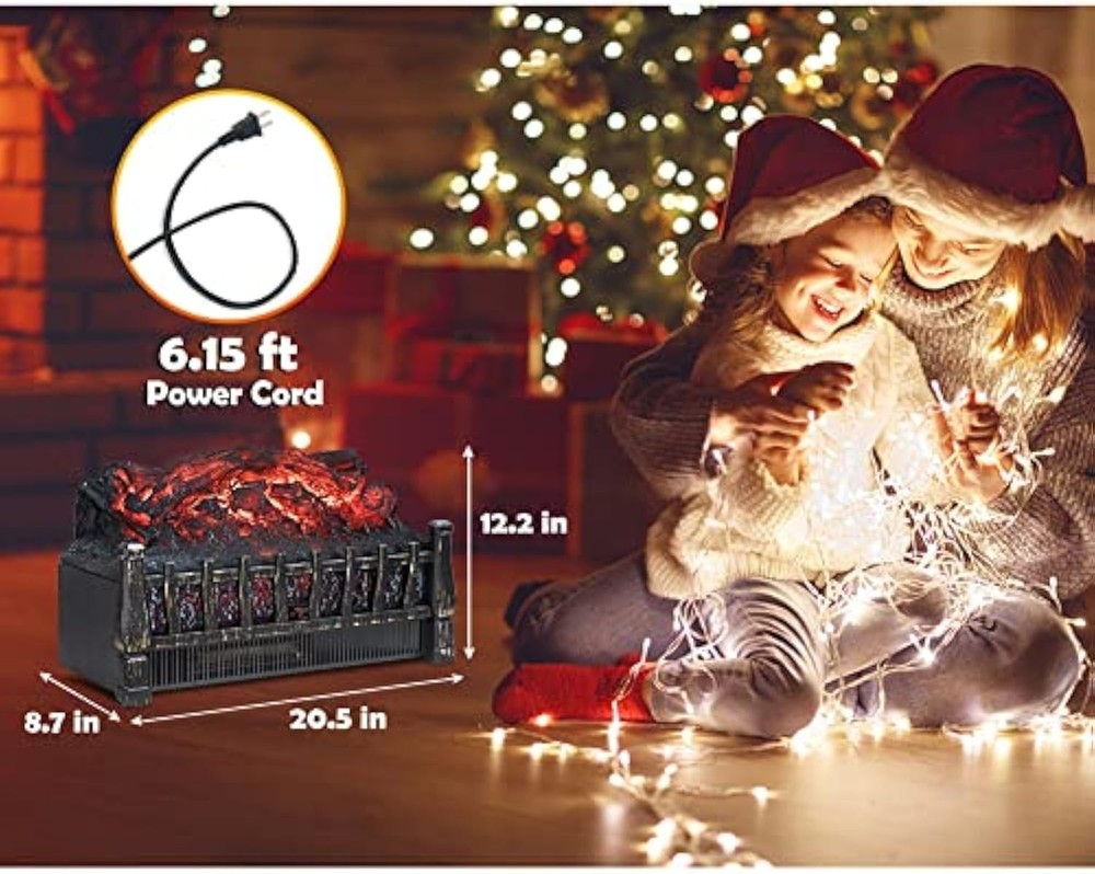 Fireplace Insert Heater with Remote,8H Timer, Simulated flame，Open box