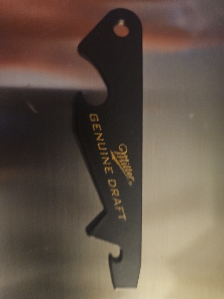 Miller Genuine Draft Beer Punch Top Can & Bottle Opener Key Ring 