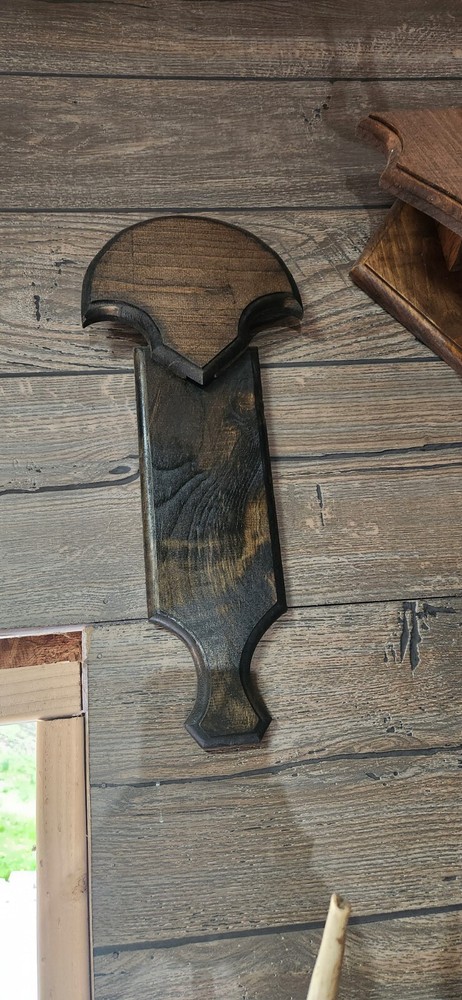 Box CALL Turkey Fan Mounting Plaque Dark Stained Jb