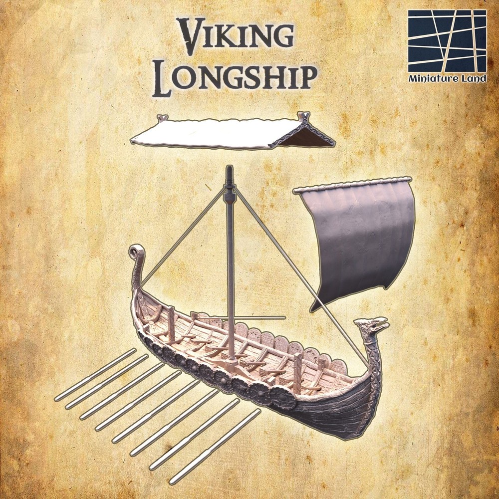 Viking Longship - Fantasy Tabletop Terrain