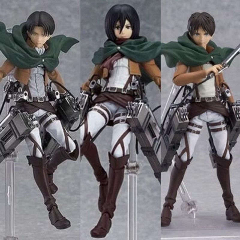 Attack on Titan figma Action Figures Mikasa Eren Armin Anime Display Toys Gift
