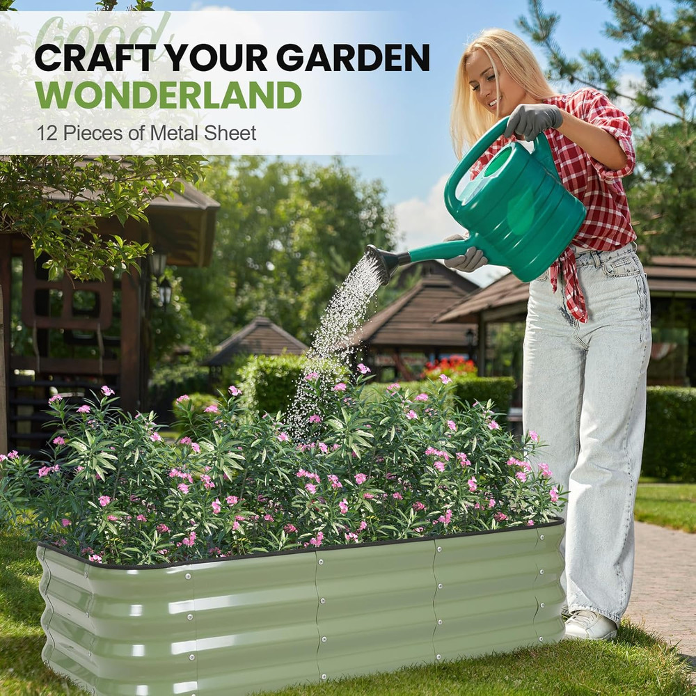3-In-1 Adjustable Raised Garden Bed Kit | Galvanized Planter Boxes for Vegetable