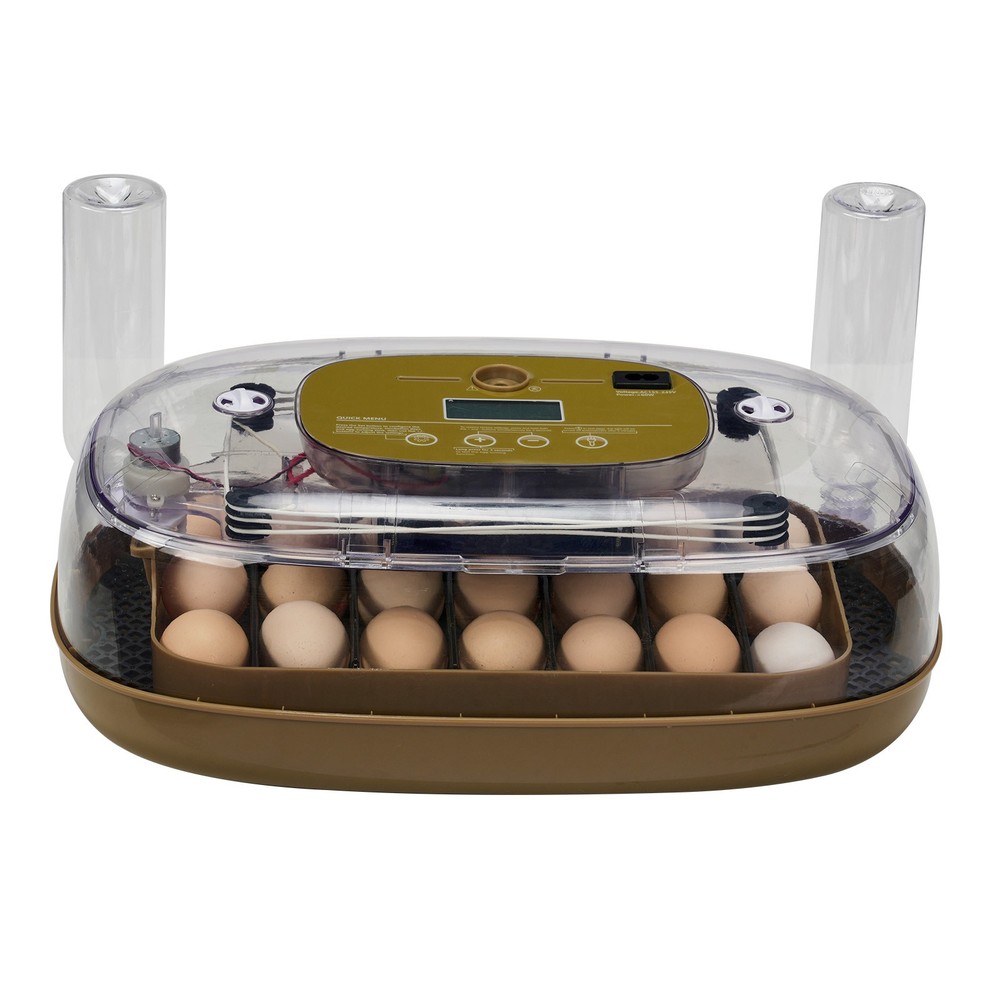 24 Egg Incubator Automatic Egg Turning LED Candler Temperature Humidity Control
