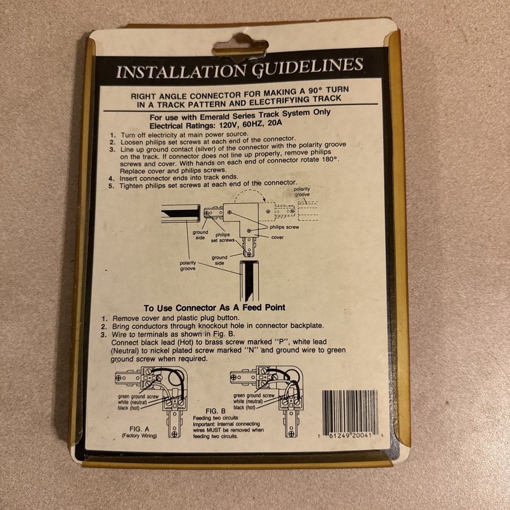 Emerald Track Accessory 90 Degree Connector P2004W White Pair