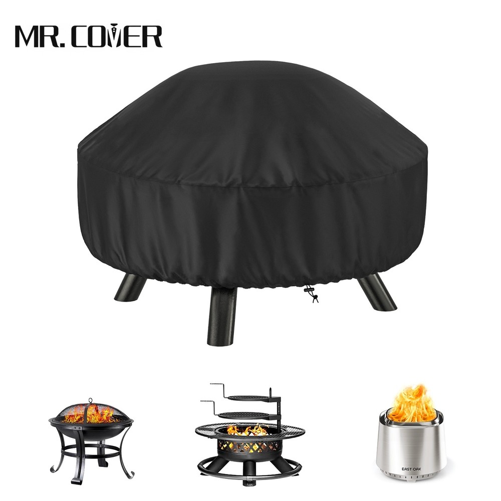 32" Fire Pit Cover Waterproof Round 22-32" Outdoor Windproof Drawstring