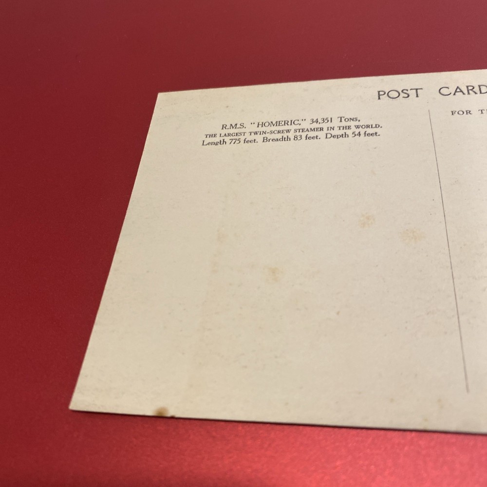 RMS “Homeric Cruise Ship Postcard