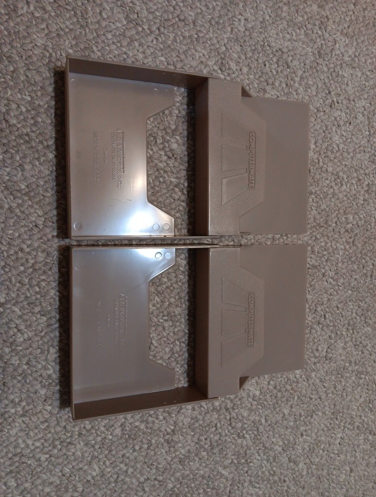 2X Computermate, Vintage 5.25" Floppy Disk Storage, Folding Container (Beige)