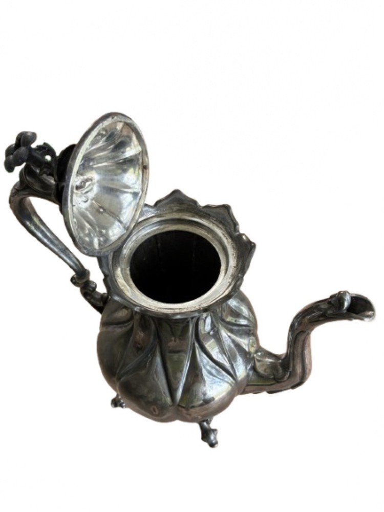 Reed & Barton Victorian Silverplate Coffee Pot Ornate Floral Lid