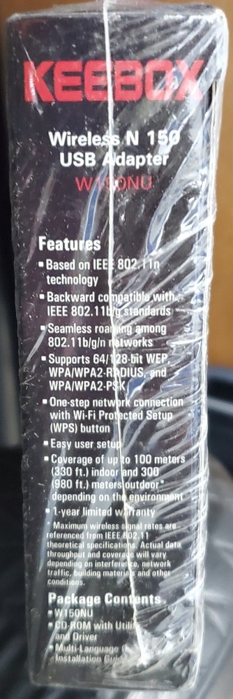 Keebox N 150 USB Wireless Adapter, Sealed!!!
