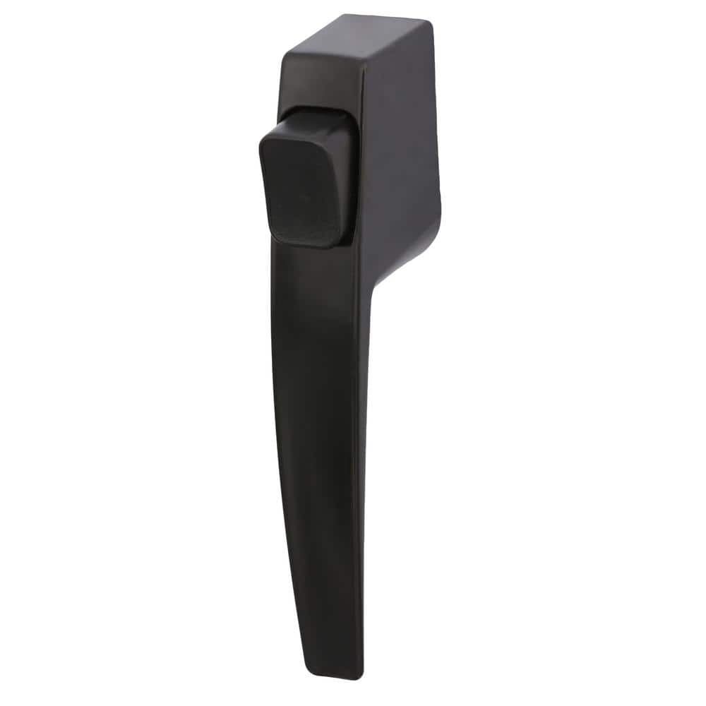 Screen and Storm Door Push Button Latch Set with Night Lock, Black (Single Pack)