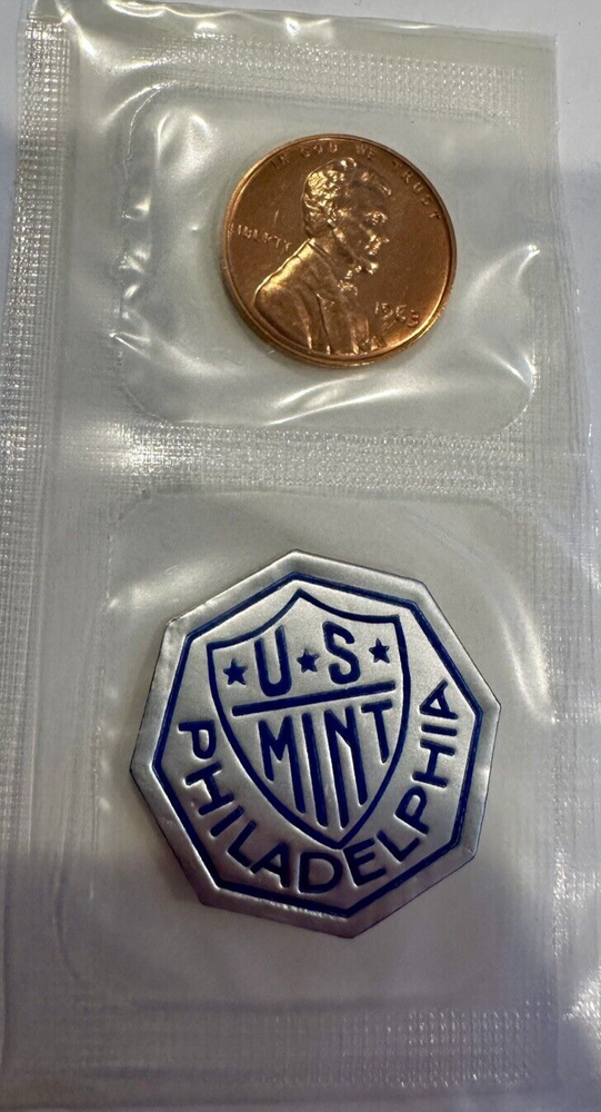1963 LINCOLN Proof Cent w/Mint Token ~ Sealed Mint Cello ~From Original Mint Set
