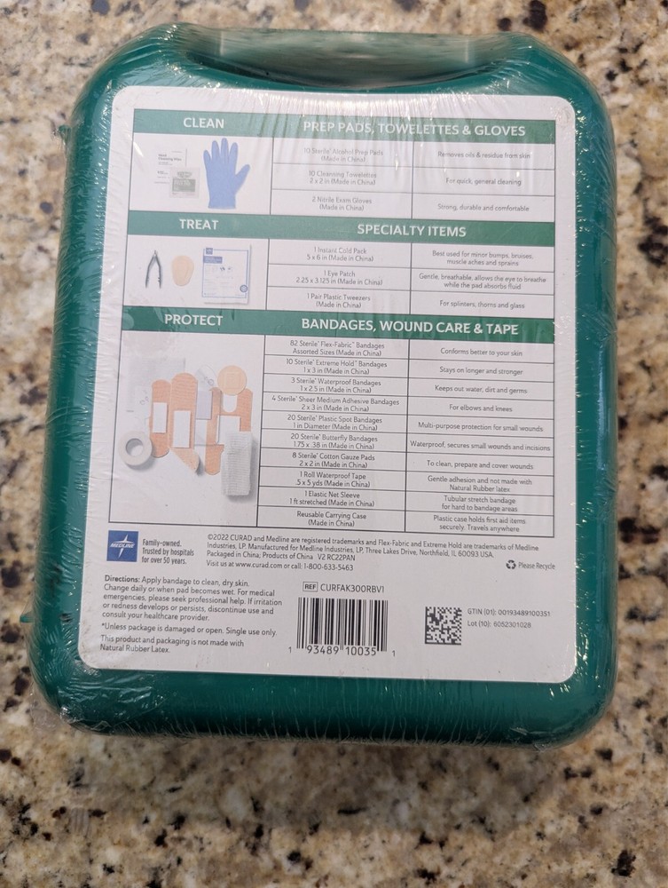 Curad Complete First Aid Kit Clean Treat Protect 175 Items