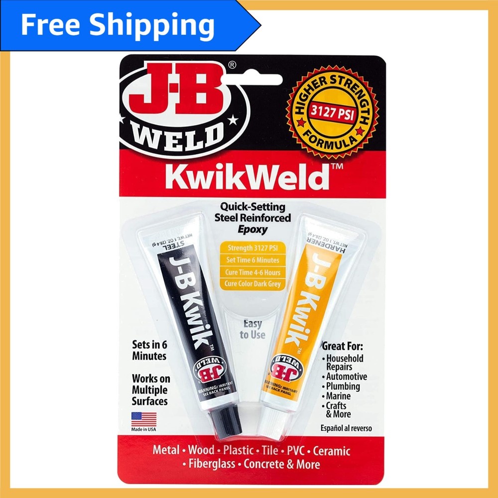 KwikWeld Quick Setting 2oz Epoxy - Paintable, Waterproof for Home & Auto Repair
