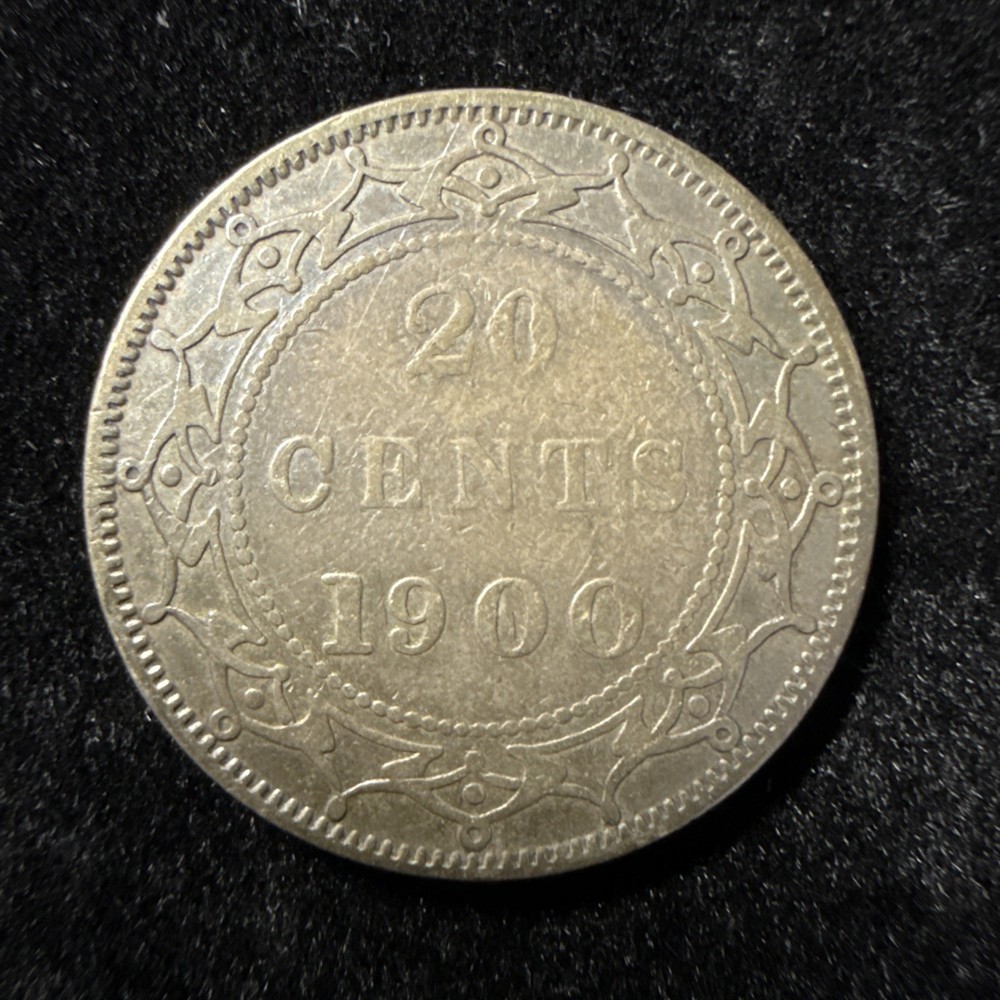 1900 Newfoundland Twenty Cent Silver Coin 20C A5