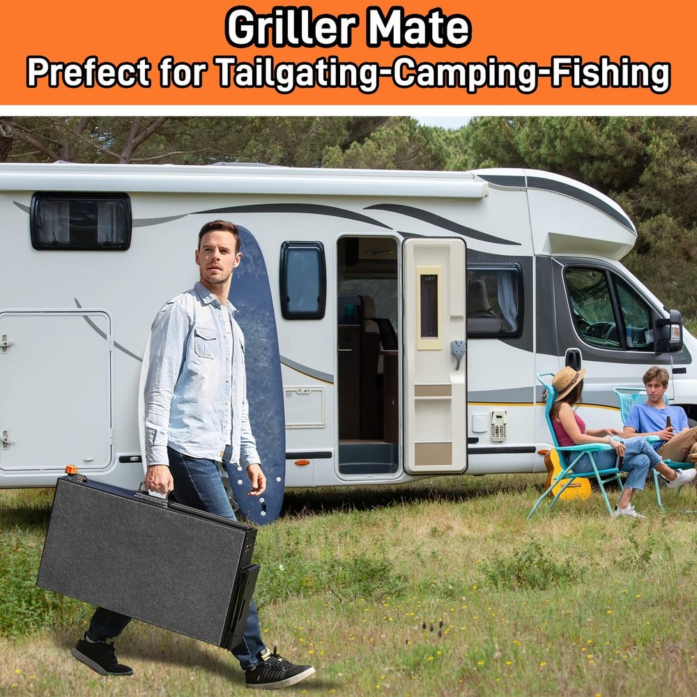 Grill Table for Blackstone Griddle, Portable Griddle Table with Caddy - Fit 1...