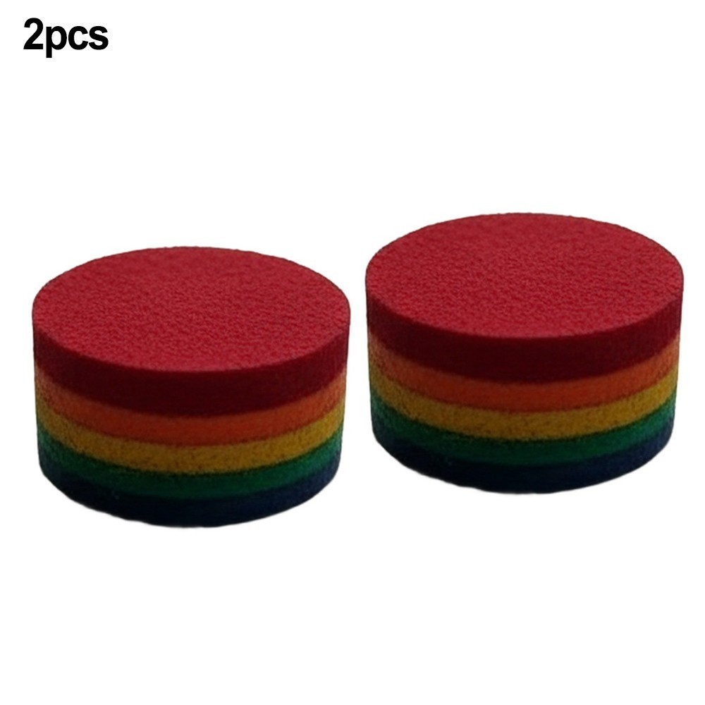 2pcs Leather Cue Tips 14mm 6 Layer Medium Stiffness for Pool Cue Replacement
