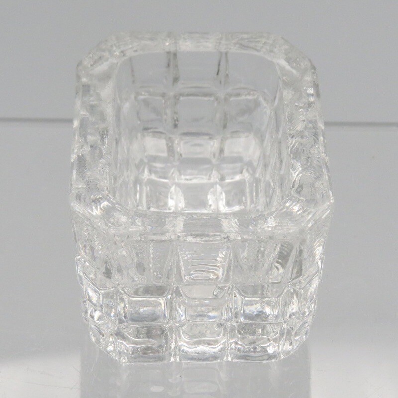 Antique 1890’s Cut Diamond Block Waffle Rectangular Salt Cellar King Glass (?)