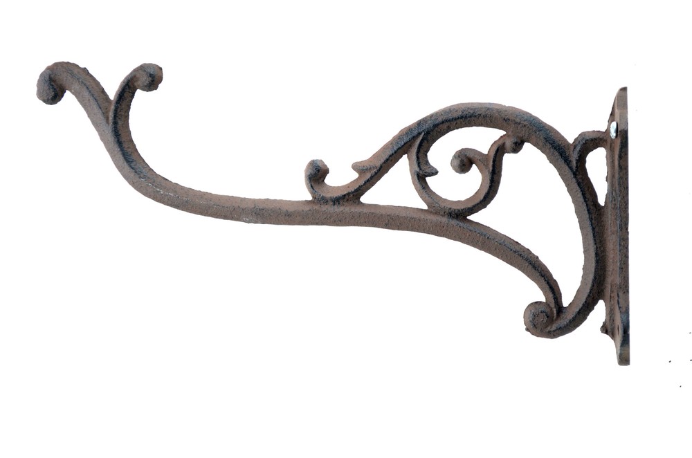 Rustic Cast Iron Plant Hanger Hook 10" – Wall Mount Bracket for Hanging Baskets