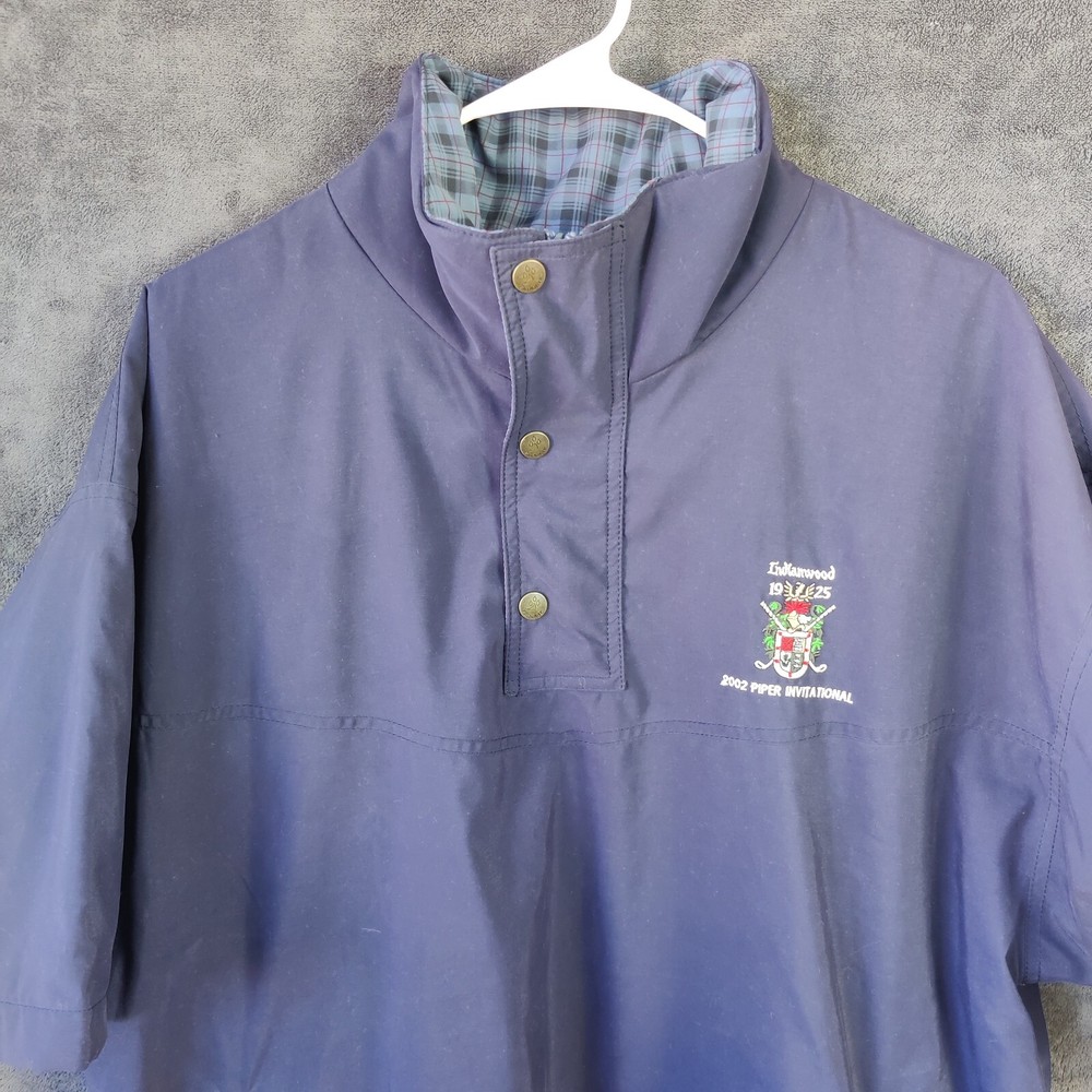 ProQuip Pullover Windshield Sweater Men Sz L Snap Indianwood 2002 Invitational