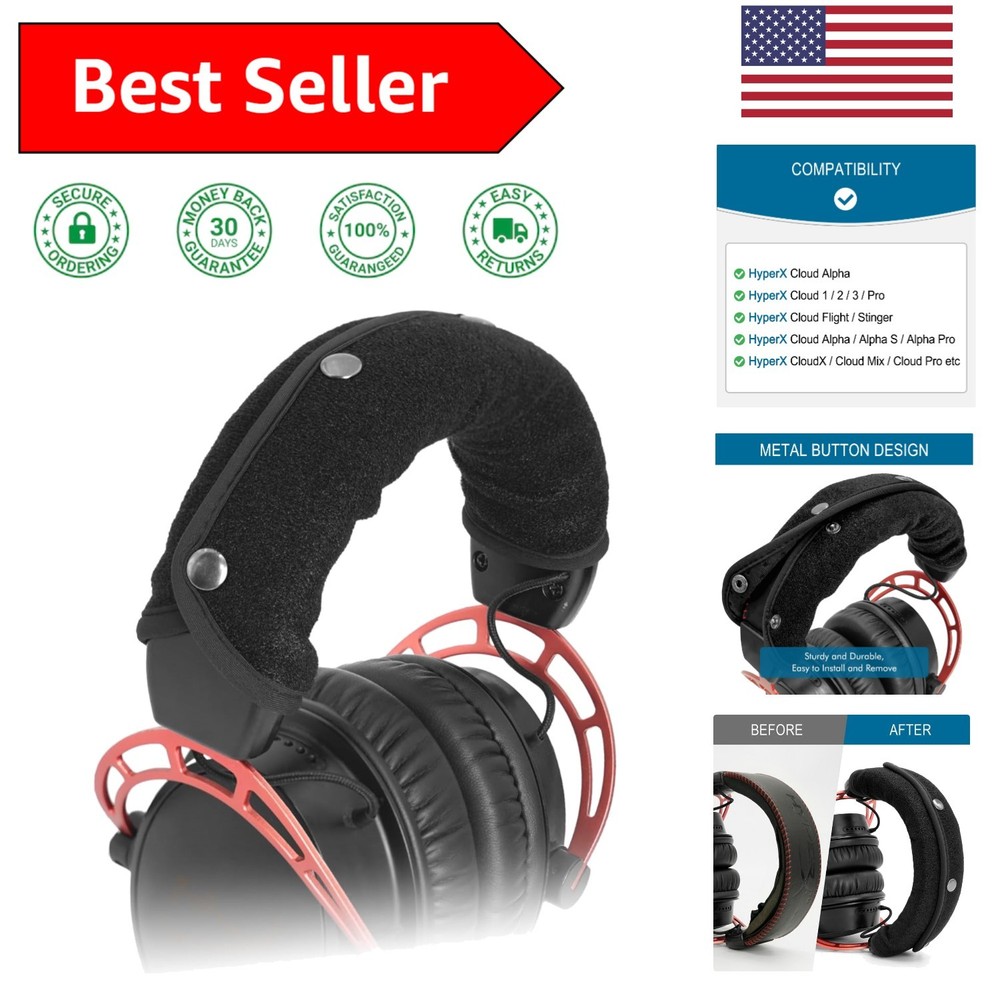 Replacement Velvet Headband Cover for HyperX Cloud Alpha & Stinger Headsets