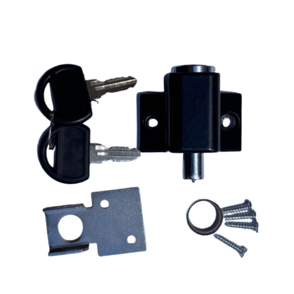TradeBase Mini Push Lock Window | Door | Black | 4 Pack