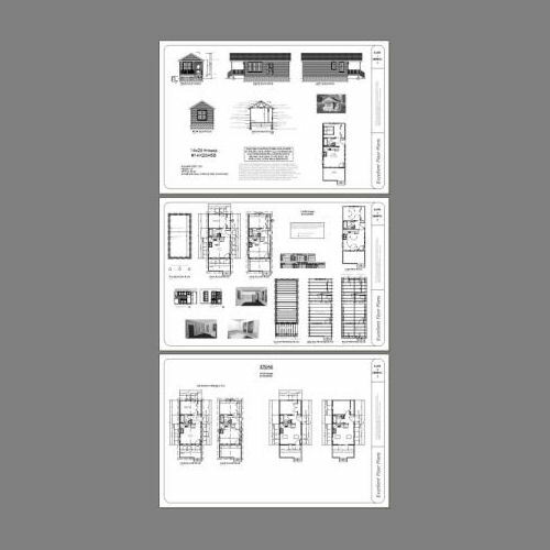 14x28 Tiny House -- 391 sq ft -- PDF FloorPlan -- Model 5B