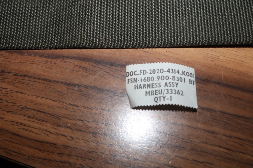 NOS Martin baker ejection seat shoulder strap harness ? MBEU 33362 1967