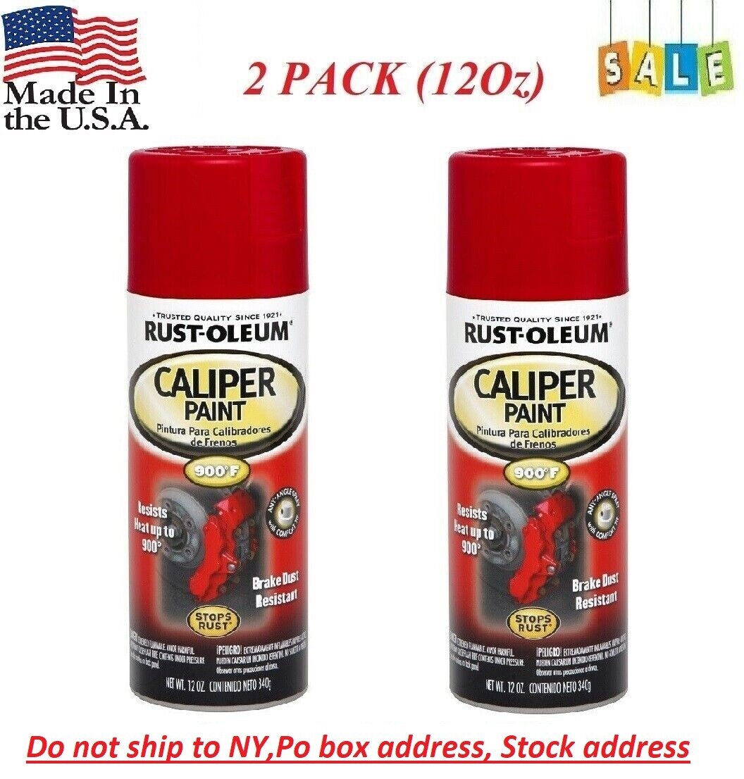 2PCS Caliper Paint High Temp Coat Spray Red Brake Gloss Drum Rotor Custom 900F