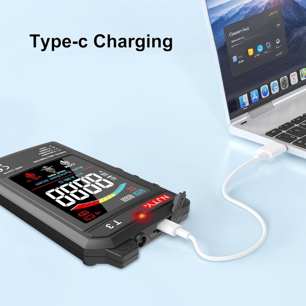 Versatile Rechargeable Multimeter - 4000 Counts, AC/DC Voltage & Resistance
