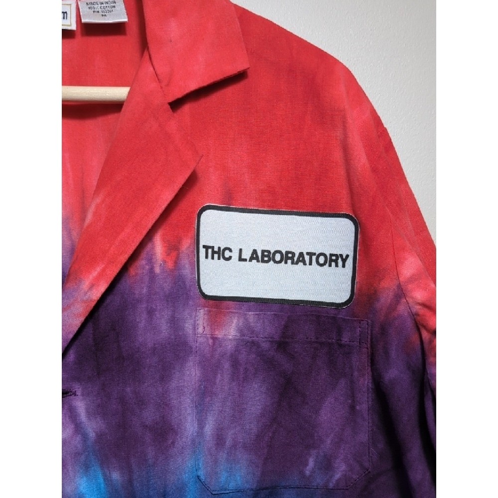 Tie-Dye Colorful Lab Coat THC Laboratory Patch Multicolor Unisex Medium Rainbow