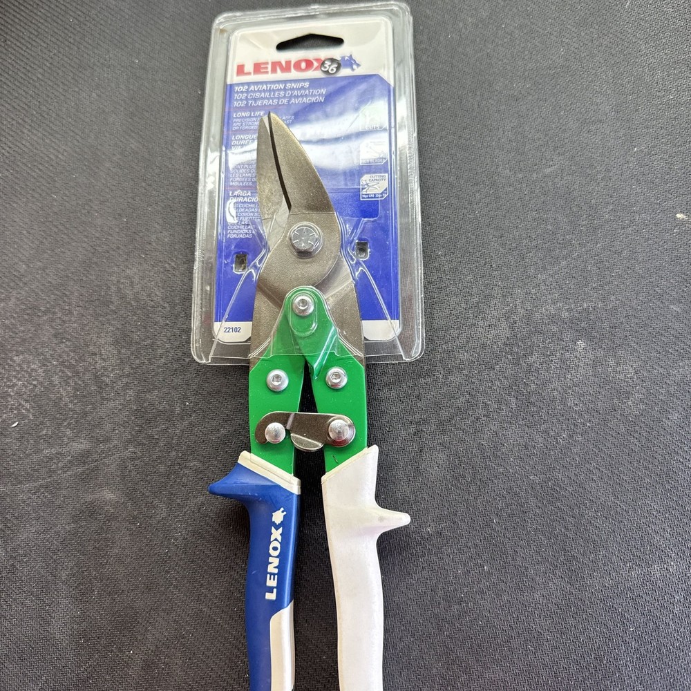 Lenox Aviation Snips, Straight Cut - Blue/White