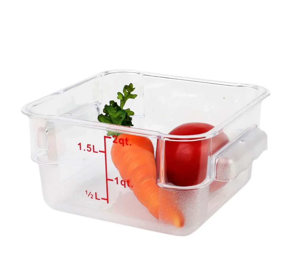 Thunder Group PLSFT002PC 2 Qt Clear Polycarbonate Square Food Storage Container