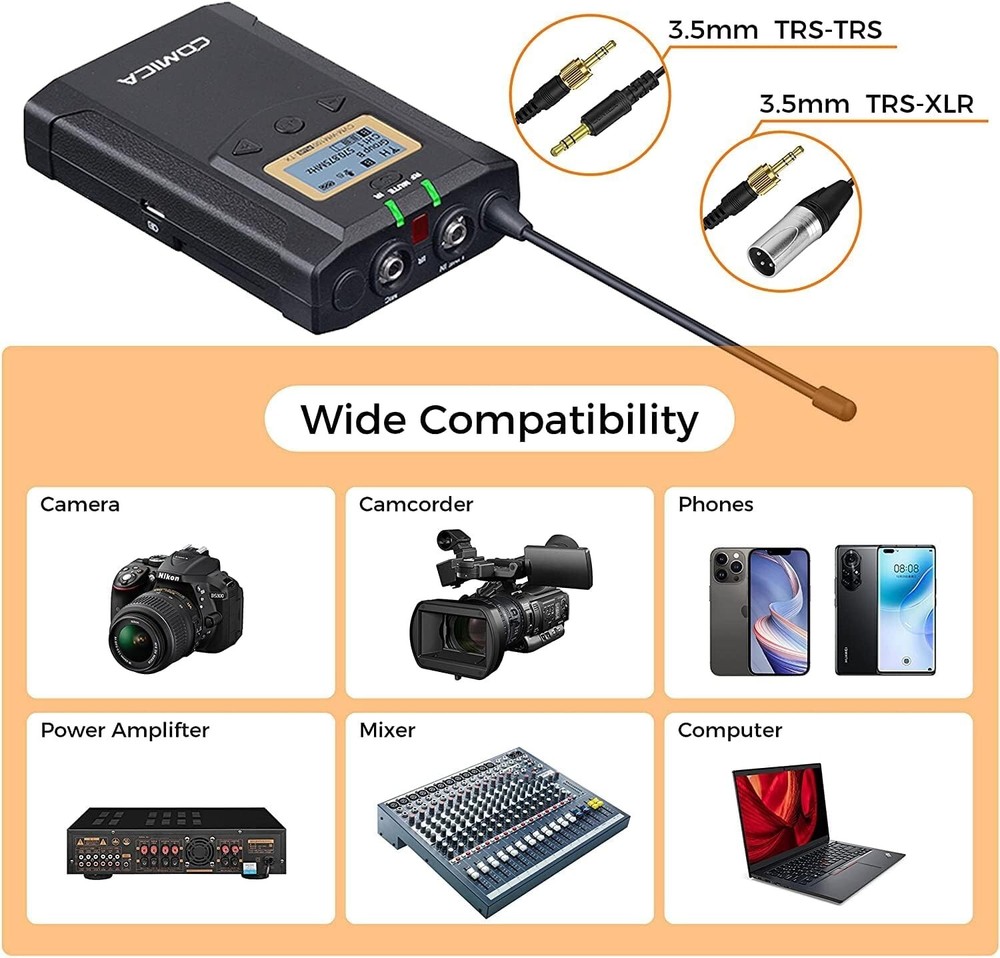 Comica CVM-WM100 Plus Professional UHF Wireless Microphone System