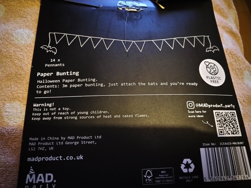 Halloween Paper Bunting 3m
