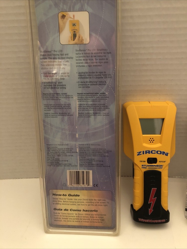 Zircon 61981 Electronic StudSensor Stud Finder Pro LCD w/Wire Warn & Deep Scan