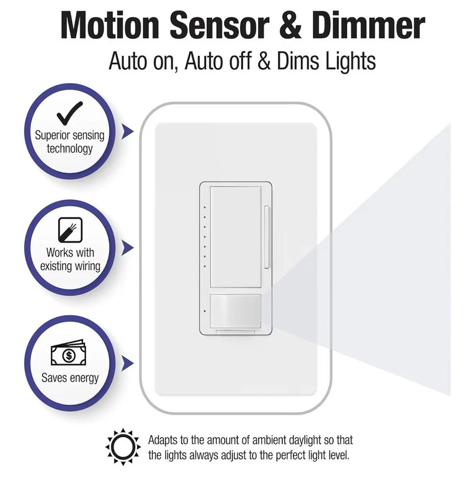 MSCL-OP153M-WH, White Lutron Maestro Motion Sensor Dimmer Switch