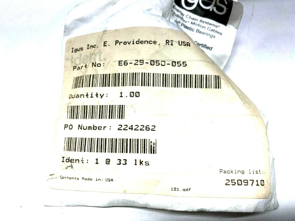 Igus E6-29-050-055 E-Chain 2.6" External Width, 29" Length