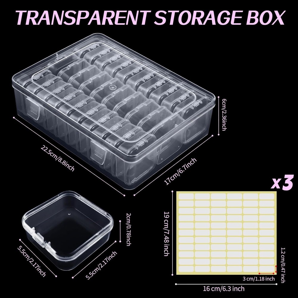 THYSSEN Bead Organizers,30Pcs Plastic Mini Clear Storage Cases 1Pack 30pcs