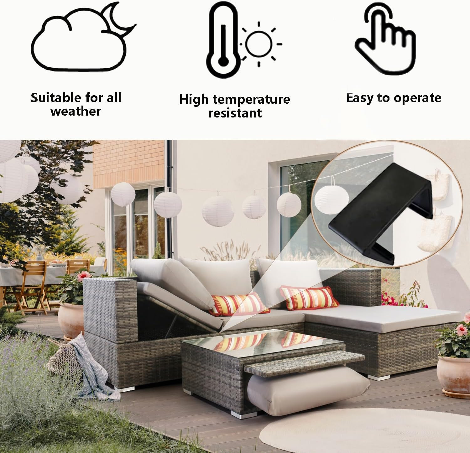 12 Pieces Outdoor Patio Furniture Clips for Wicker Sectional Couch Sofa Furnitur