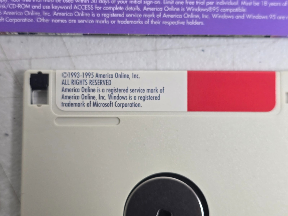 AOL America Online Version 2.5 Floppy Disk Internet PowerPac PC Computing Vtg