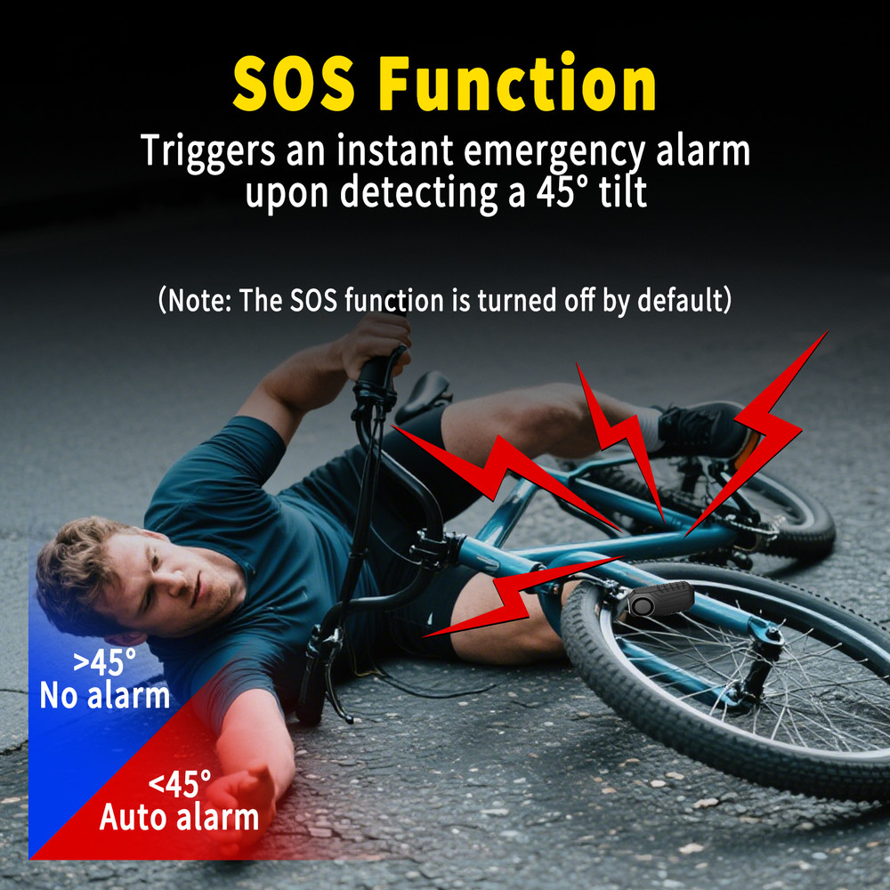 113dB Bike Security Alarm 2 Hosts 1 Remote Wireless Vibration Sensor Waterproof